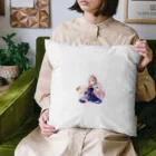 かわいい女の子とシュールな絵のアリスマーガレットちゃん Cushion