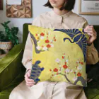 Musashi和柄Shop 【Japanese pattern】の鶴亀紅白梅クッション Cushion
