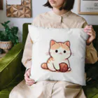 ふわふわ動物スタジオのふわふわの愛らしい猫ちゃんと毛糸玉 Cushion