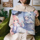 WAのお店の雪遊びする女の子 Cushion