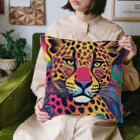 サイケデリックな世界のpsychedelicなヒョウ Cushion