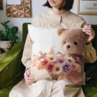 星パンダショップのはなとくま　～flower and bear～ Cushion