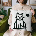 hikoの店のこの魅力的なモノクロキャットイラストは、猫好きの皆さんにぴったりです！ クッション