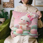 星パンダショップのほわほわマカロンうさぎ Cushion