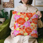 Love taiwanの台湾の伝統的な花柄 (ピンク・オレンジ) / クッション Cushion