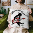 AckeeWolf Art Shopのエレキギターを弾く猫 Cushion