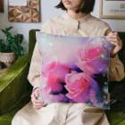 Hima_84のピンクローズクッション Cushion