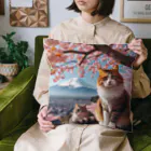 猫好き Japanの富士山と猫 Cushion