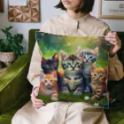 Colorful Canvasの猫ちゃん大集合 クッション