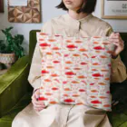 23artsのさかなパターン柄クッション（レッド・オレンジ） Cushion