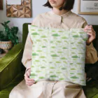 23artsのさかなパターン柄クッション（イエロー・グリーン） Cushion