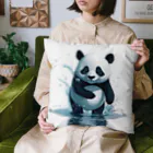 waterpandaのパンダの水遊び Cushion