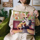 キャリーのトリミング前のチワワ Cushion