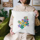 ファンシーTシャツ屋のカラフルフラワーアート Cushion