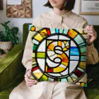 alphabet stained glassのstained glass S クッション