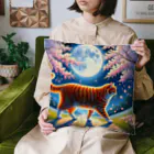 kyonyの月夜の桜と虎猫 Cushion