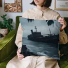 Dark Fの暗黒の海に浮かぶ腐敗した船の墓場 Cushion