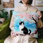 runnrunnの桜と猫 Cushion
