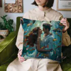 AQUAMETAVERSEの人魚姫と王子の微笑み アメジスト 2846 Cushion