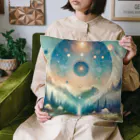 黒猫のluna　SUZURI支店の魔法陣が描かれた空(AI) Cushion