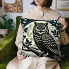 kotpopのOwl gazing from a branch Cushion