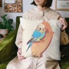 AQUAMETAVERSEの手のひらでおしゃべりセキセイインコの　BLUE PLUM  691 Cushion