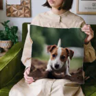 jackrussellvibes___の穴掘りジャックラッセルテリア Cushion