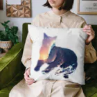 猫との風景の海と猫002 Cushion