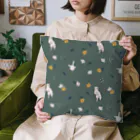 acoco模様の春を踊る_モスグリーン Cushion