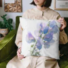 AQUAMETAVERSEのブルーパプルの色のスイトピー　なでしこ1478 Cushion