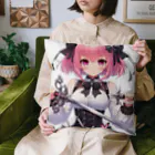 「ワンダーワールド」のピンクのキュートな髪を持つ女性剣士🗡️ Cushion