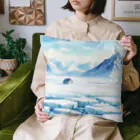 Green__teaの雪原と一軒家 Cushion