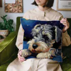 Dog Art Museumの【星降る夜 - シュナウザー犬の子犬 No.1】 クッション