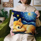 Dog Art Museumの【星降る夜 - 柴犬の子犬 No.1】 クッション