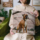 ボクサー犬が好きなんです❗の桜とボクサー犬 Cushion