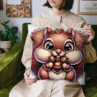 アニマルファッションのリスのラッキー（AI生成） Cushion