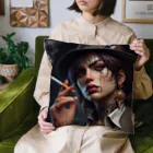 ブラウンのsmoking Cushion