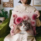 Y m @Y's shopの猫とダリア Cushion