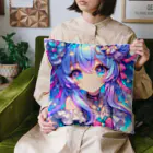 おでけけのおでかけの派手髪女の子 Cushion