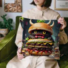 AI妖怪大図鑑のトリプル肉厚ビーフバーガー妖怪　バグドガルド Cushion