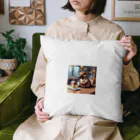 カモノハシかも？のカフェでまったりするカモノハシ Cushion