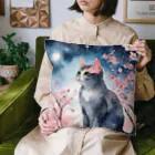 星降る夜にのsakura cat2 Cushion