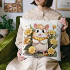 misacoroomのハムちゃんフラワー Cushion