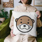 カワウソ グッズ 工房の丸顔カワウソ ロゴ Cushion