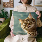 ronstr_のちらりキャット Cushion