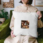 adjustの暖炉であたたまるかわいいシマエナガ Cushion