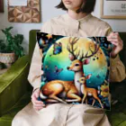 momoart8888の満月の花🦌🌝 Cushion