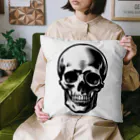 髑髏と骨のシンプルスカル Cushion