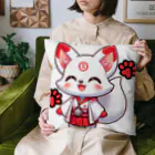 大江戸花火祭りのInari Fox Charm Magic～稲荷の狐1-7 Cushion