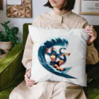 Isekai_animal_manの夏だ！ドラゴンもサーフィンだ Cushion